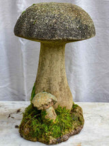 Antique French garden sculpture of a mushroom