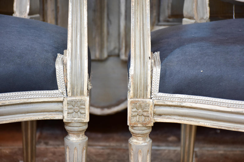 Pair of antique Louis XVI medallion armchairs