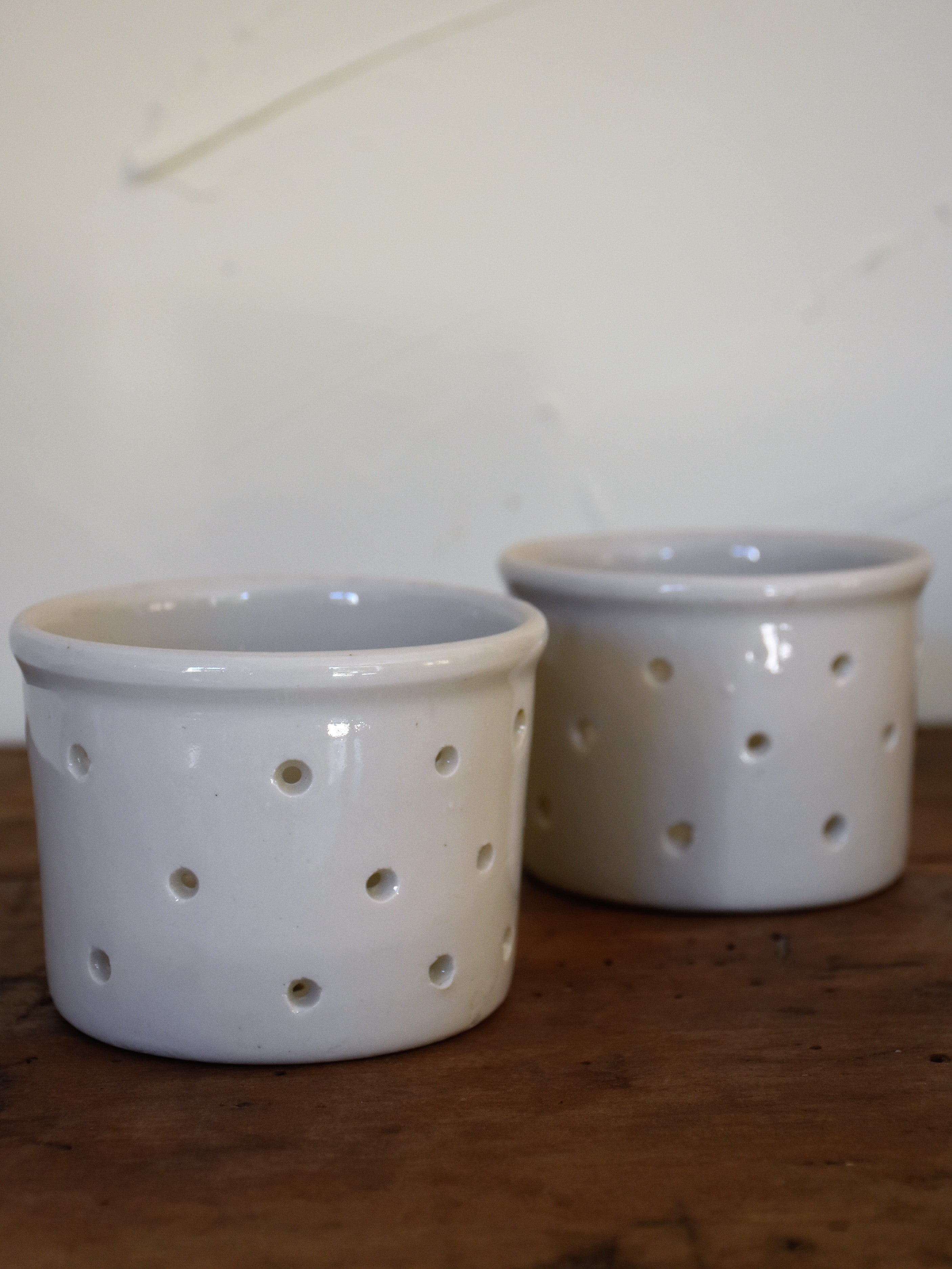 Vintage French cheese moulds