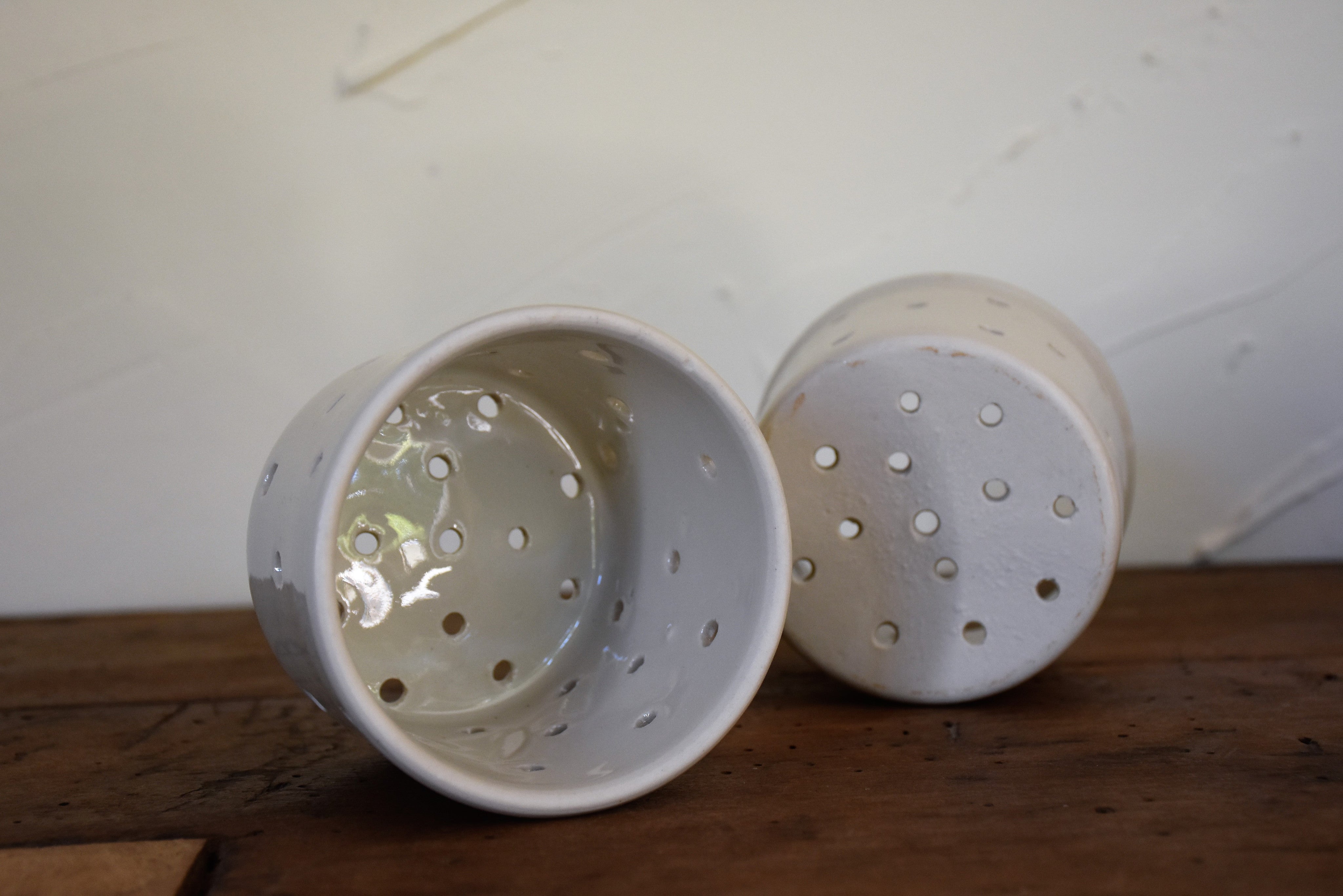 Vintage French cheese moulds