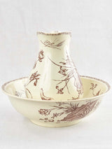 Brown Chinoiserie Luneville Faience Earthenware