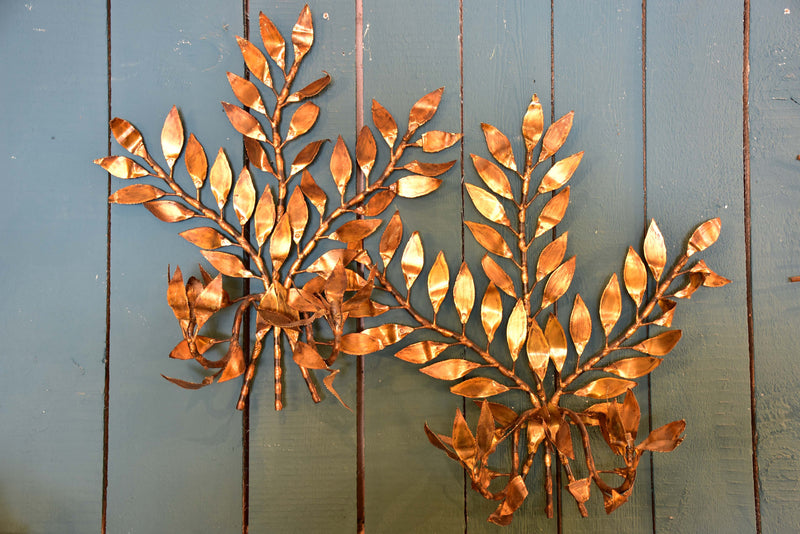Mid-century wall appliques – golden foliage