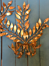 Mid-century wall appliques – golden foliage
