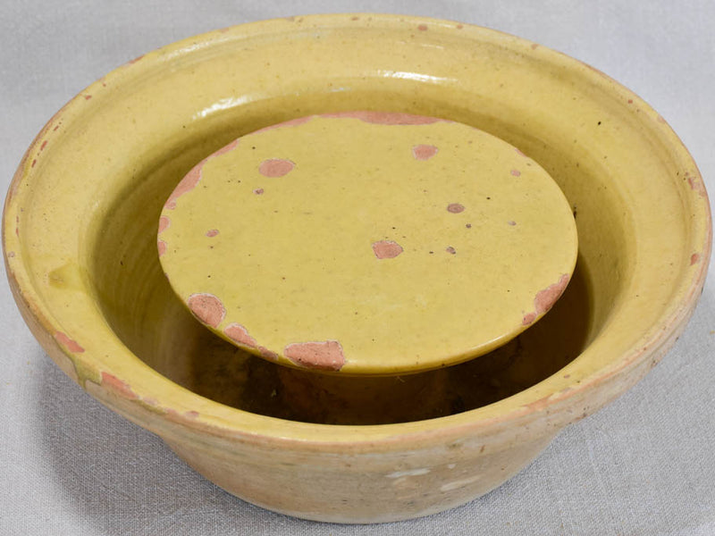 Antique French fassellier - cheese strainer bowl 12½"