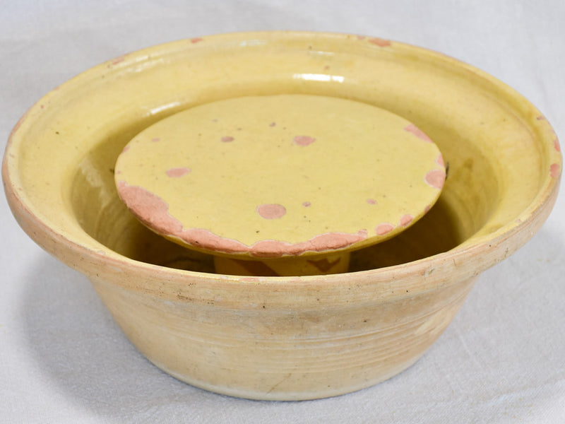 Antique French fassellier - cheese strainer bowl 12½"
