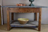 Antique French table with zinc top - florist or oyster table