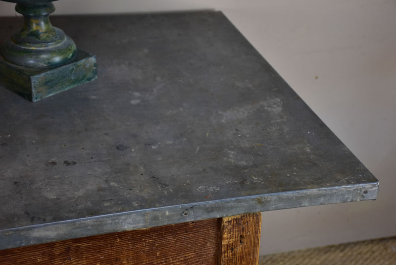 Antique French table with zinc top florist or oyster table Chez Pluie