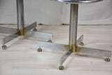 Pair of vintage French bar stools with leather seats 33¾"