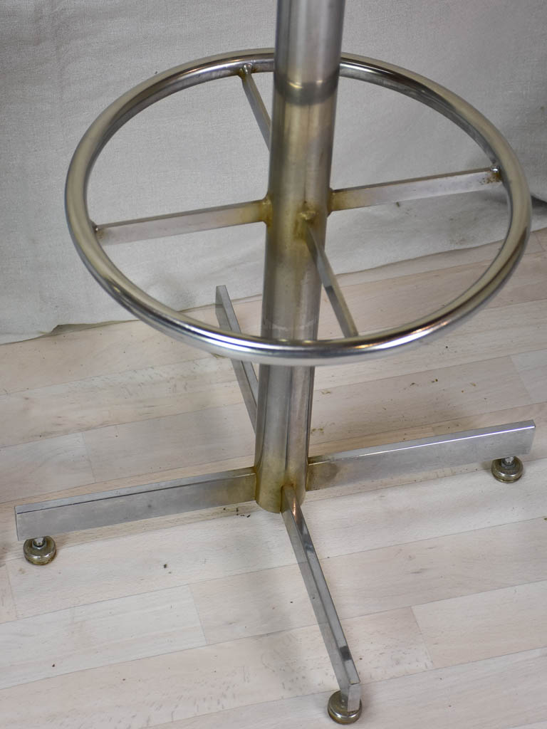 Pair of vintage French bar stools with leather seats 33¾"