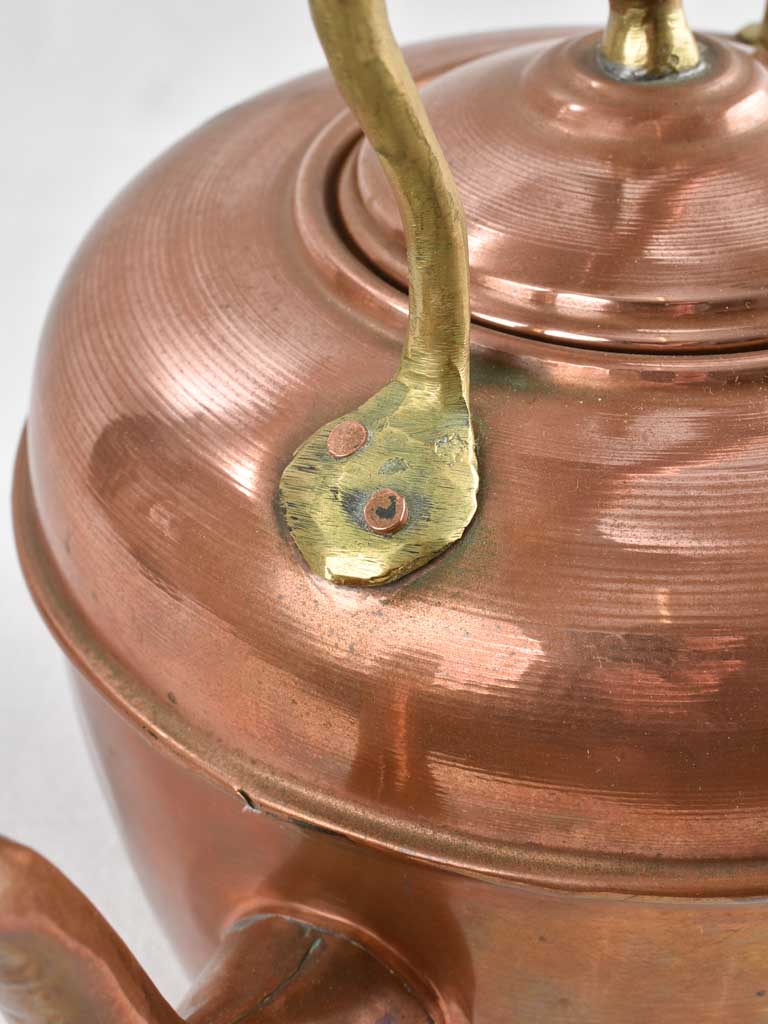 Antique French copper kettle 11¾"