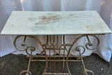 19th Century French butcher's table - Lyre-base with marble top