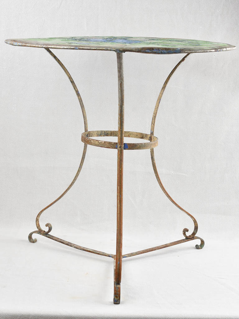 Antique French metal garden table - round