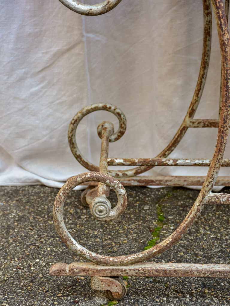 19th Century French butcher's table - Lyre-base with marble top