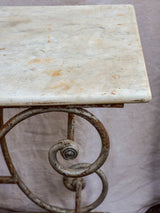 19th Century French butcher's table - Lyre-base with marble top