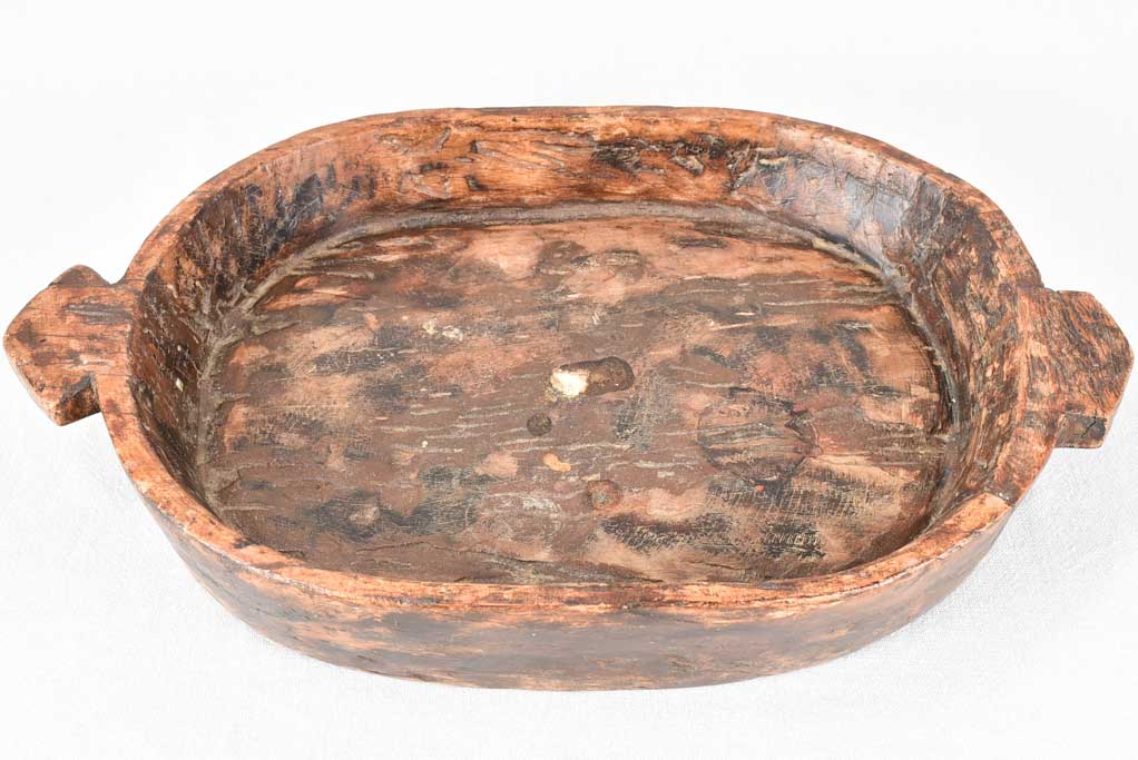 Two large primitive wooden trays 21¼"
