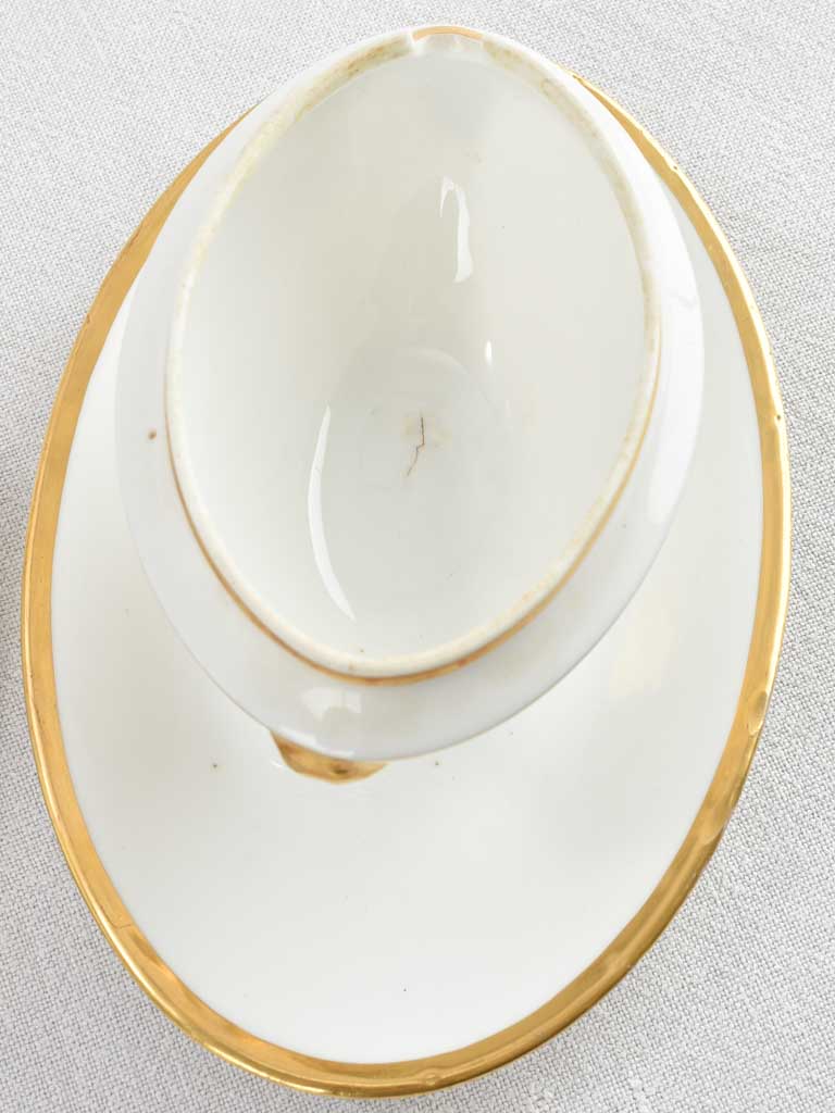 Chic Gold-Edged Porcelain Sauceboat