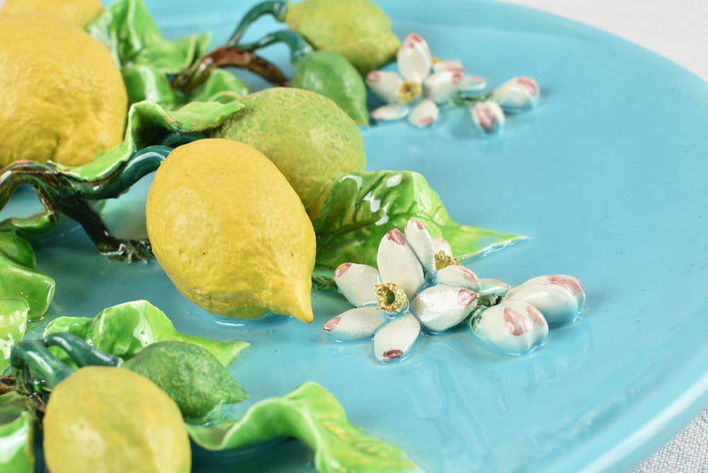 Decorative plate with lemons & blossom 15¼"