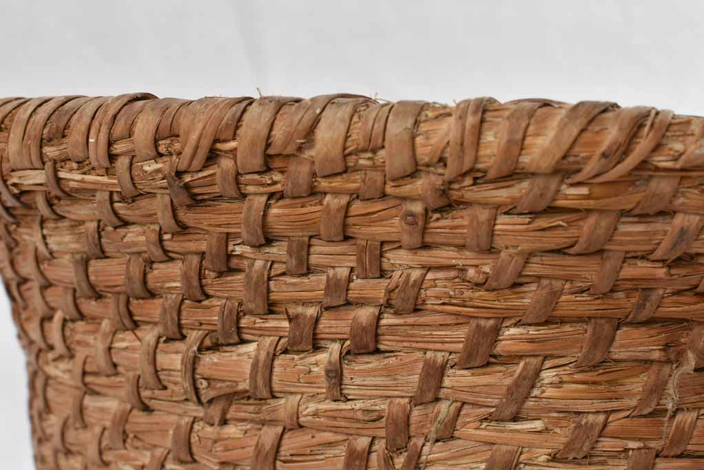 Vintage olive oil straw basket filter 17¾"