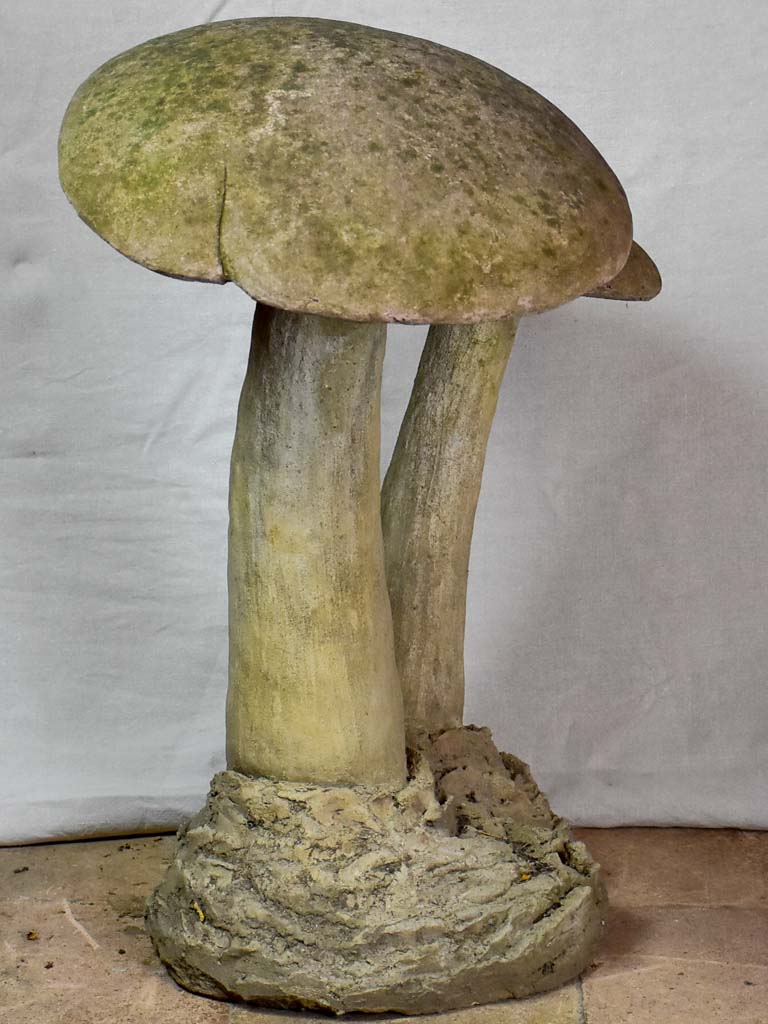 Early 20th Century French garden mushroom sculpture 31"