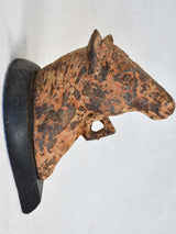 Small French cast iron horse head decoration
