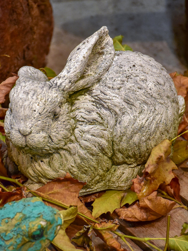 Vintage French garden sculpture of a rabbit