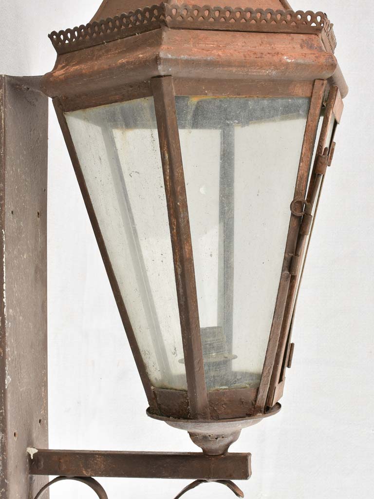 Pair of 19th century French wall lanterns 34¾"