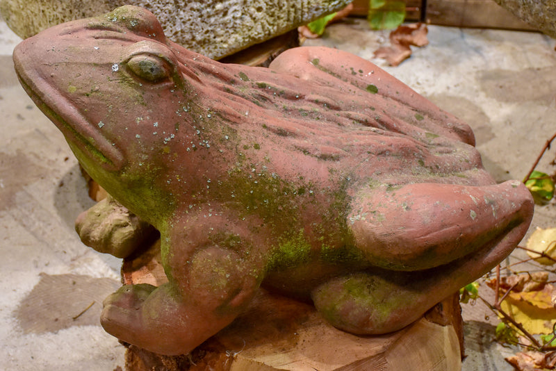 Vintage French garden sculpture of a frog