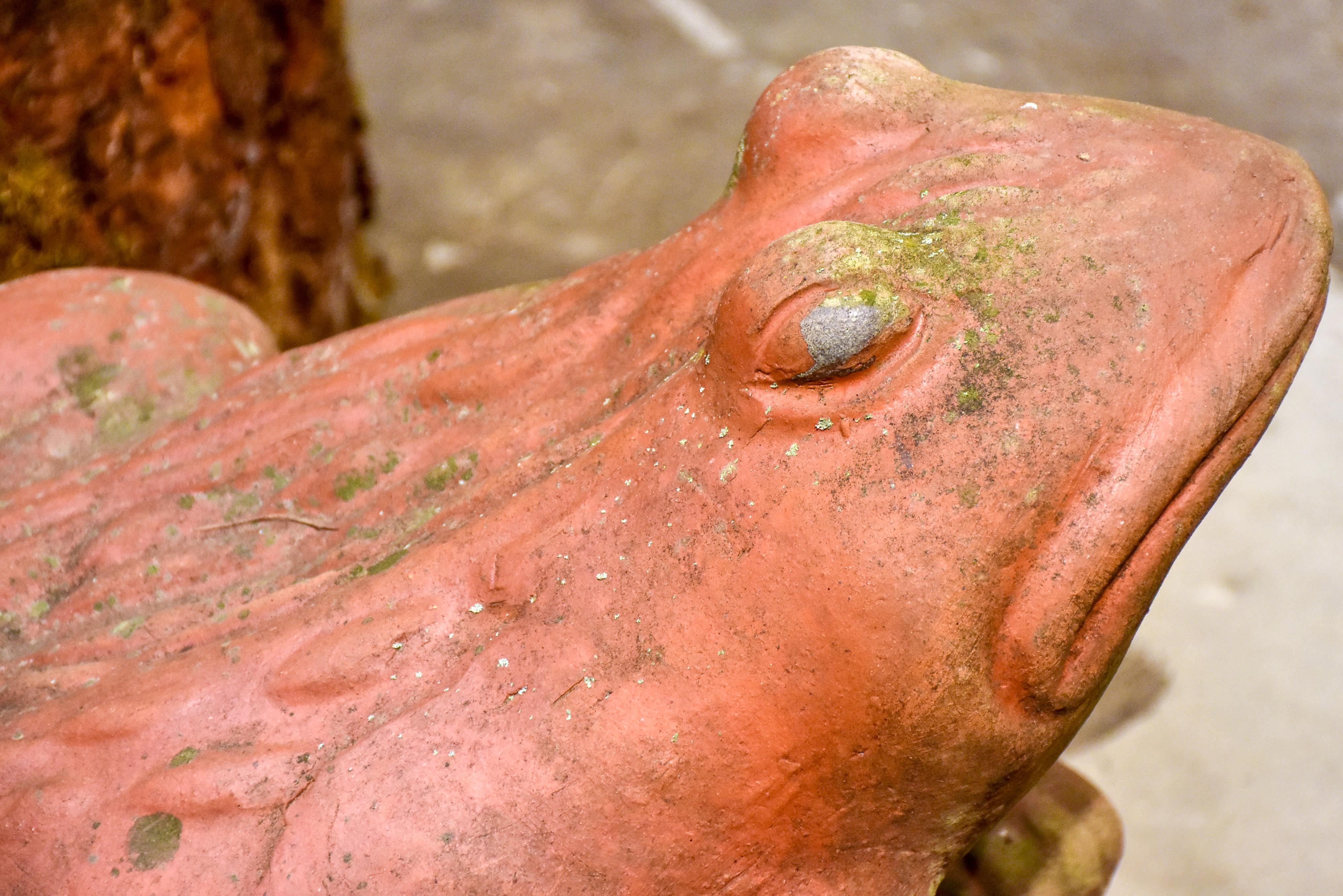 Vintage French garden sculpture of a frog
