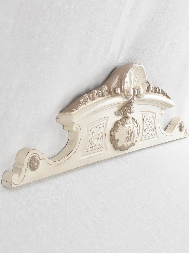 Nineteenth Century Carved Beige Pediment