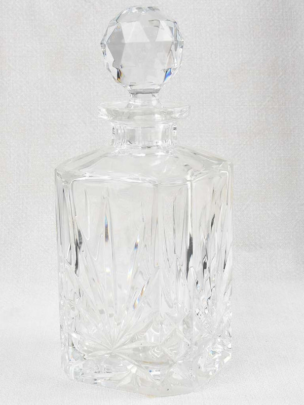 Vintage crystal whisky decanter 9¾"