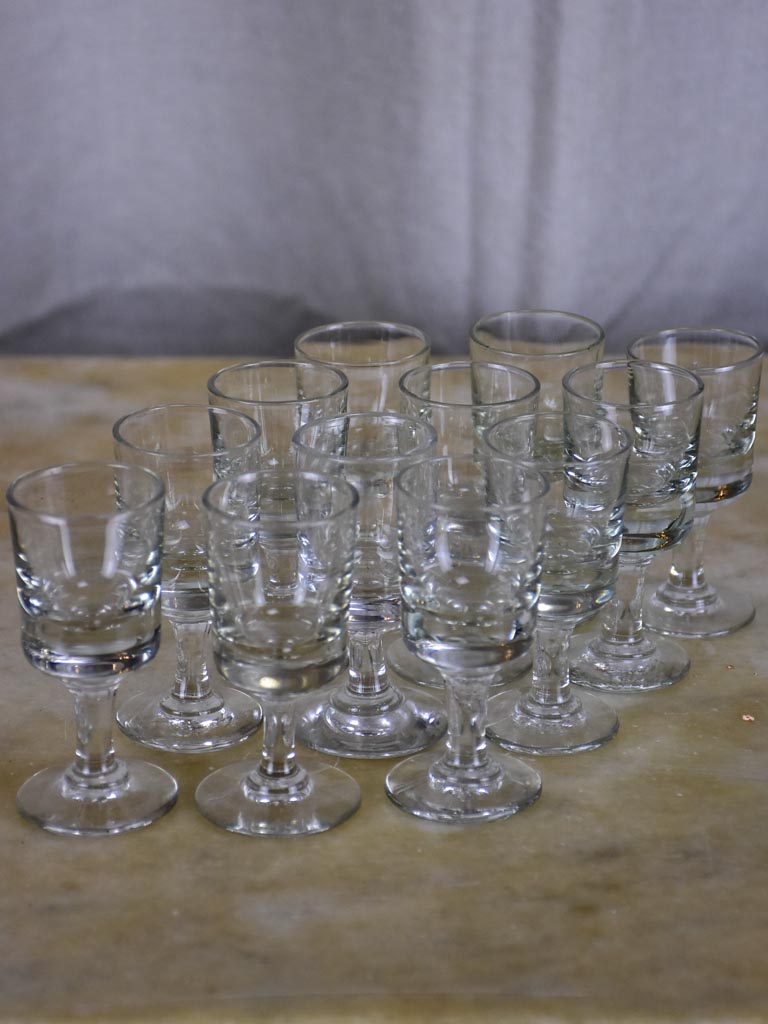 Set of 12 French bistro liqueur glasses