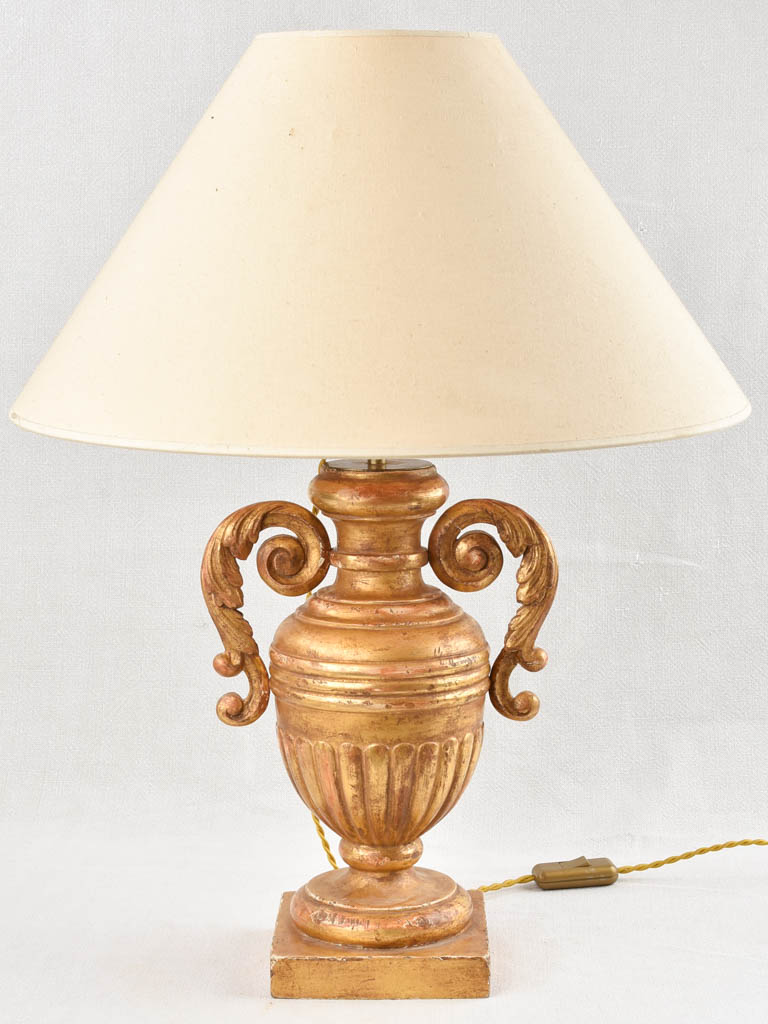 Vintage giltwood European table lamp