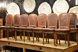 Set of eight Louis XVI style French dining chairs – leather