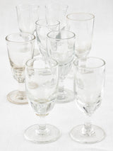 Vintage hand-blown glass absinthe glasses set