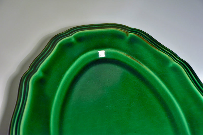 Vintage French green glazed platter from Dieulefit