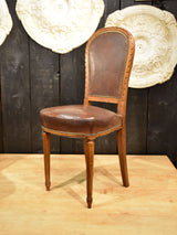Set of eight Louis XVI style French dining chairs – leather