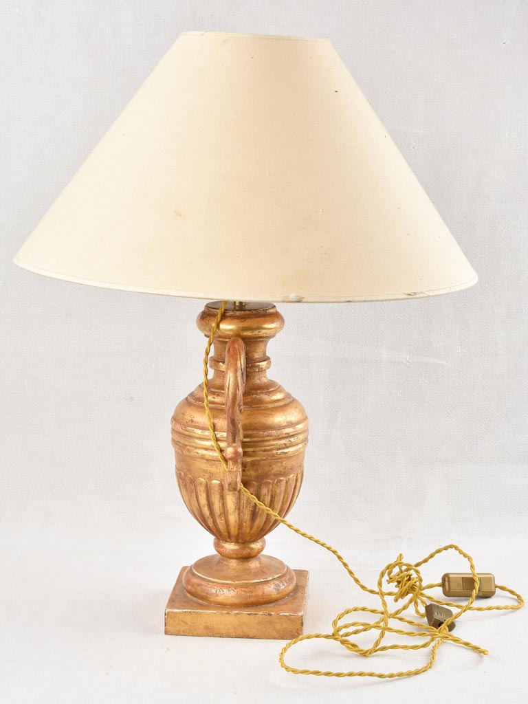 Retro giltwood table lamp with chip