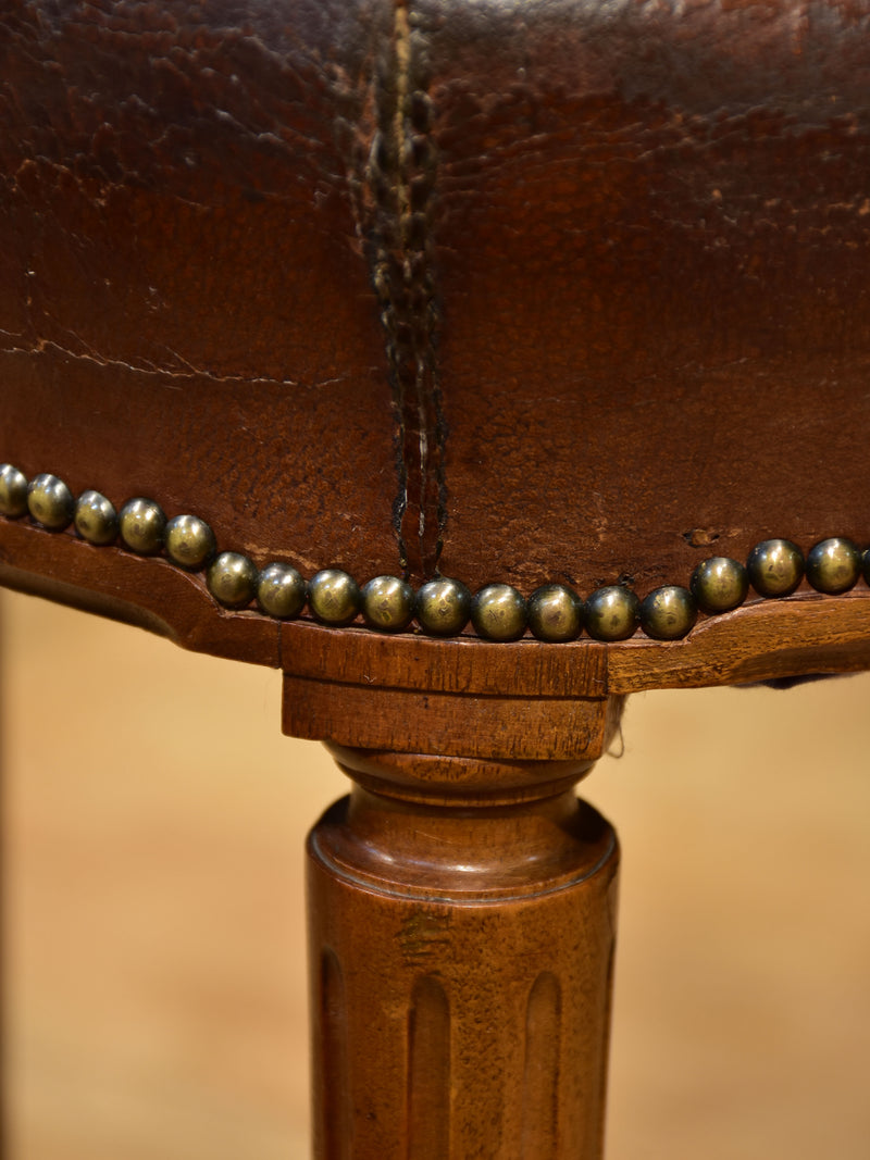 Set of eight Louis XVI style French dining chairs – leather