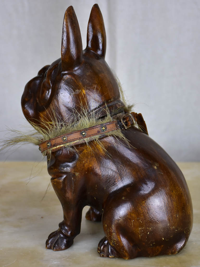 Antique French bulldog tobacco container