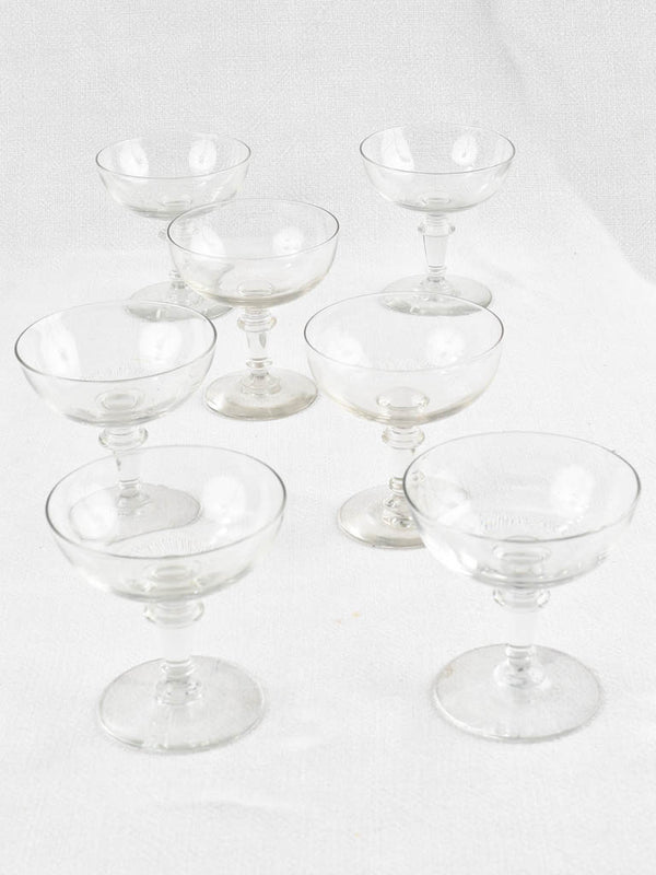 Six antique French wine glasses with gold rim – Chez Pluie