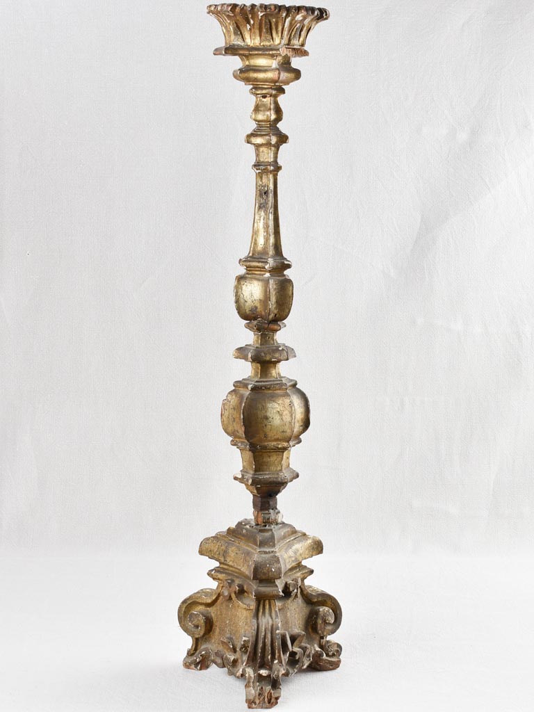 Eighteenth-Century Gilt Wood Church Candlestick