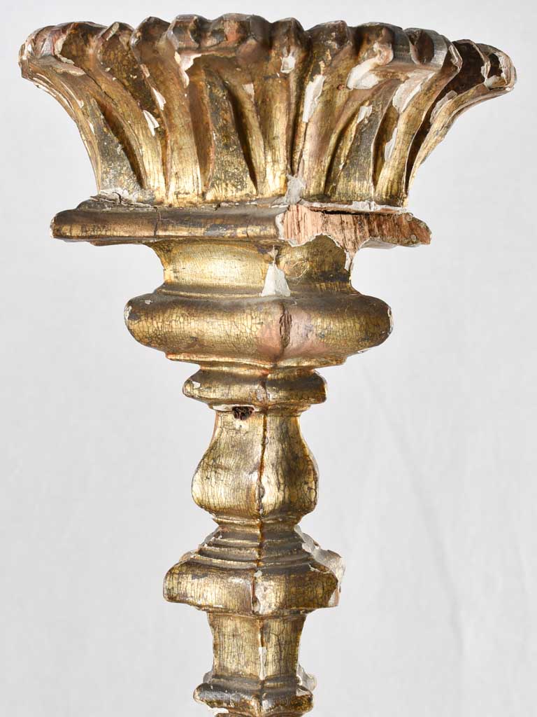 French Eighteenth-Century Giltwood Candlestick