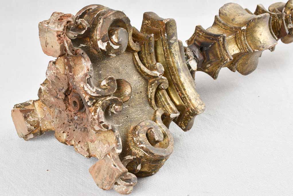 Rustic Gilded Wood Altar Ornament