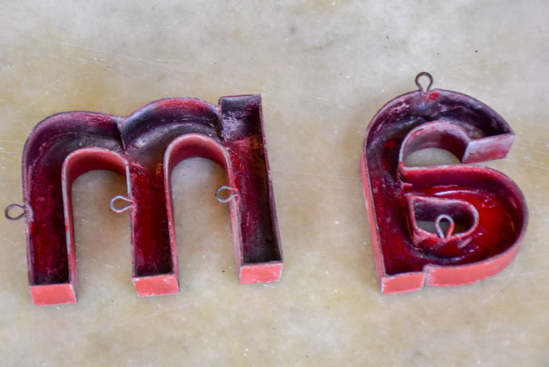 Antique French sign - zinc letters 'amusements'