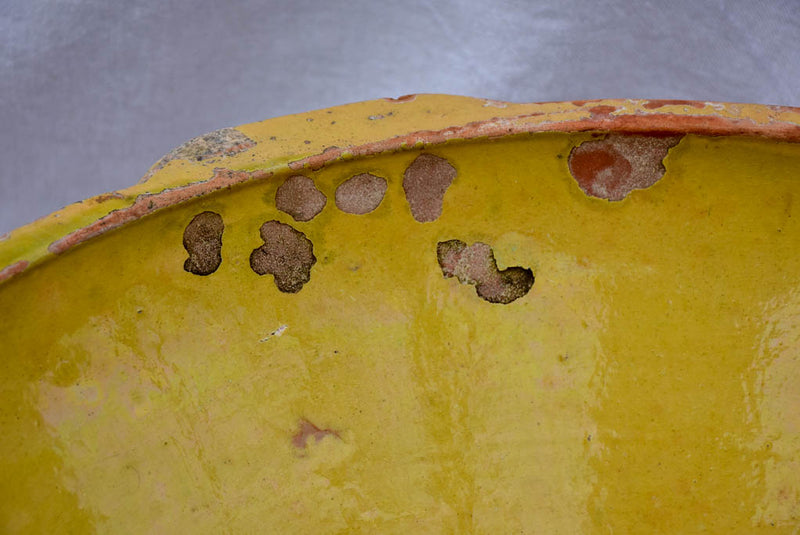 Very large tian - terracotta French bowl with ocher glaze 22¾"