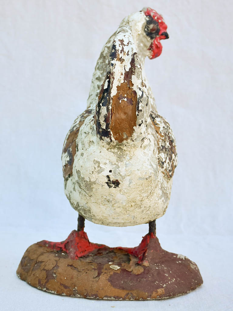 Vintage French garden sculpture of a hen 14½"