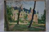 Mid century French painting of 19th Century Chateau de la Sauldre