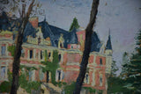 Mid century French painting of 19th Century Chateau de la Sauldre