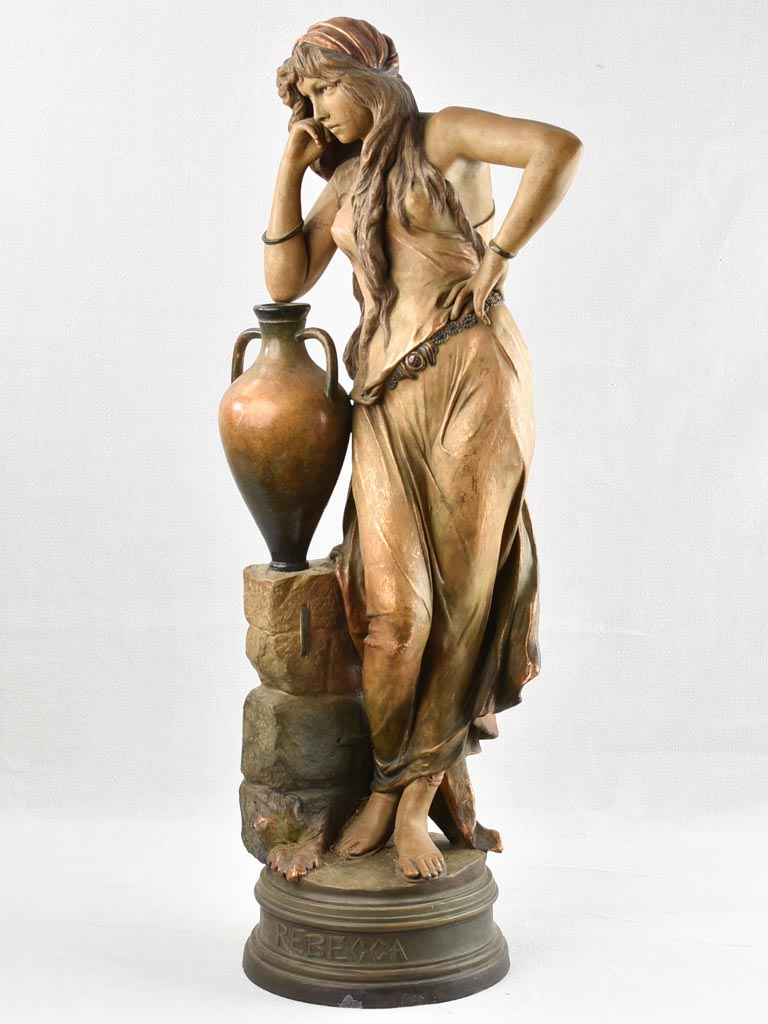 Aged Goldscheider Rebecca clay statue reproduction