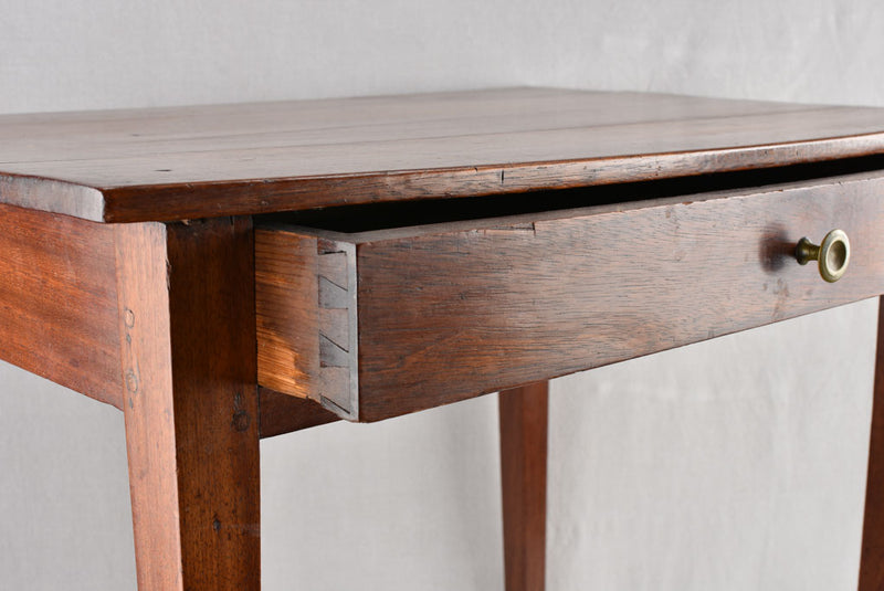 19th century desk / side table with drawer & tapered legs